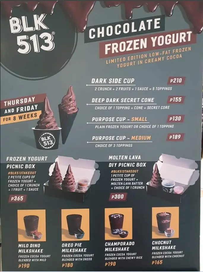 BLK 513 Philippines Menu