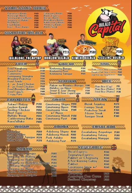 BULALO CAPITAL INIHAW CAPITAL menu 