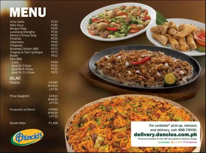 DENCIO S FOOD ITEMS MENU