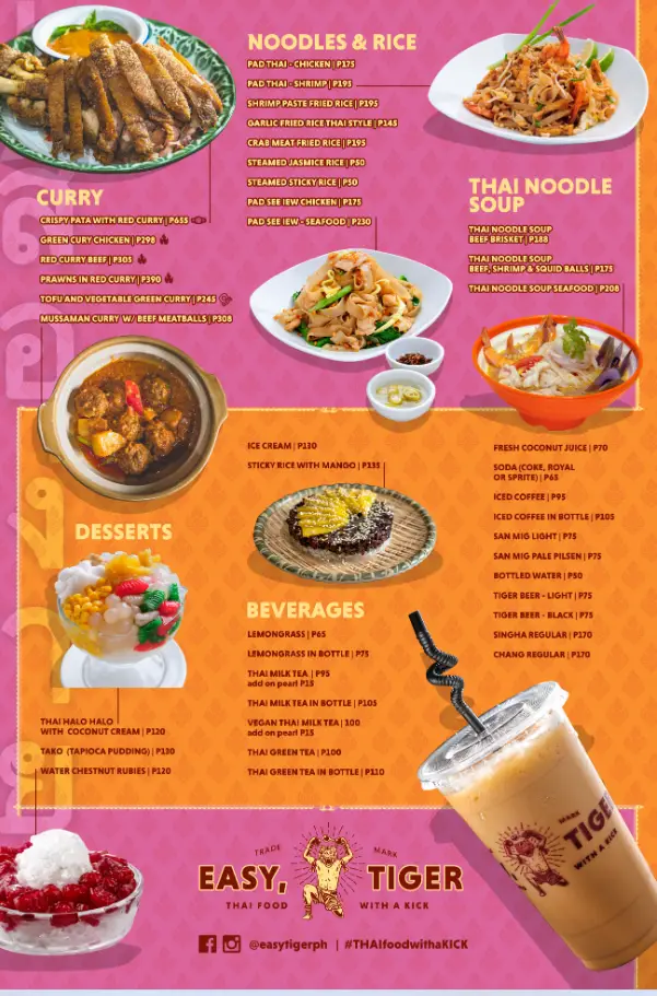 Easy Tiger Philippines Menu