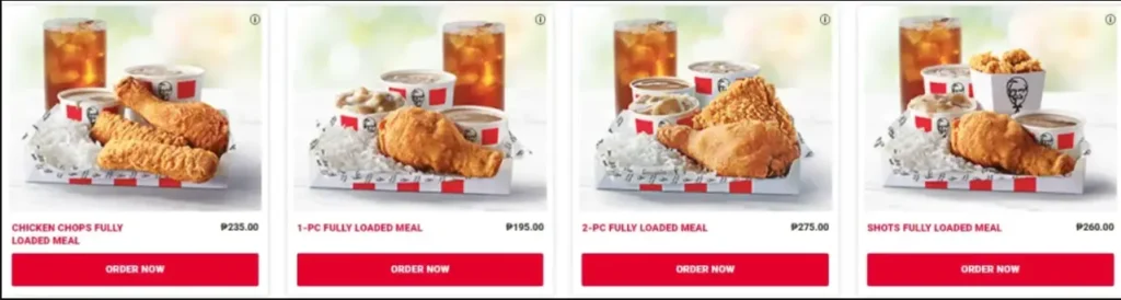 KFC Fully Loaded Boxes Menu