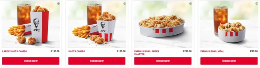 KFC Snacks Menu