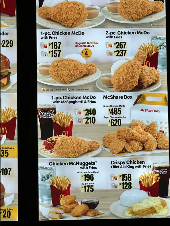 Mcdonalds Philippines Menu