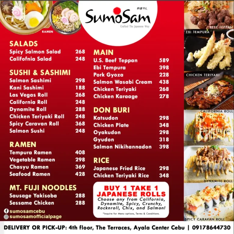 Sumosam Menu