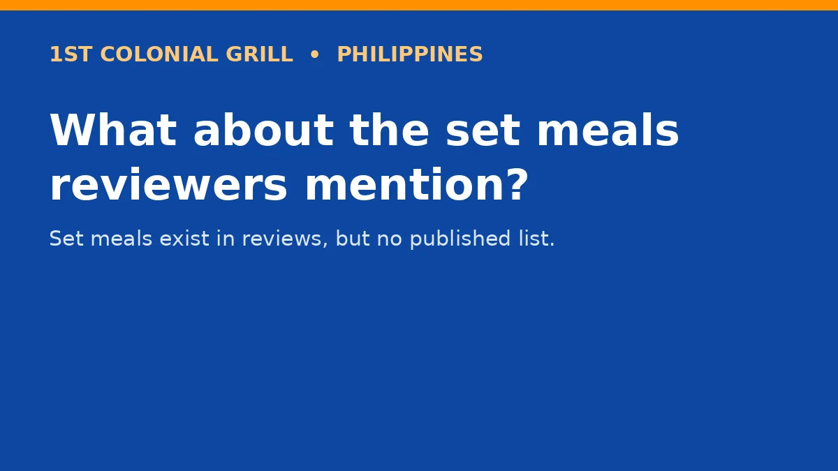 What about the set meals reviewers mention?