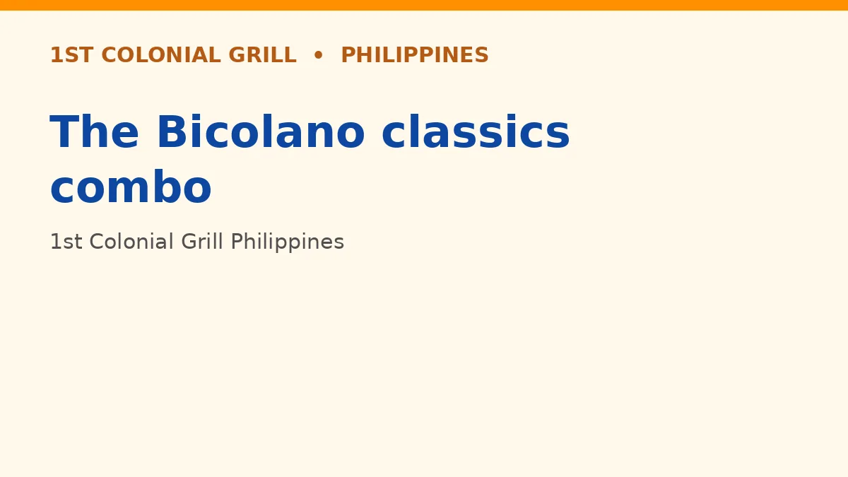 The Bicolano classics combo