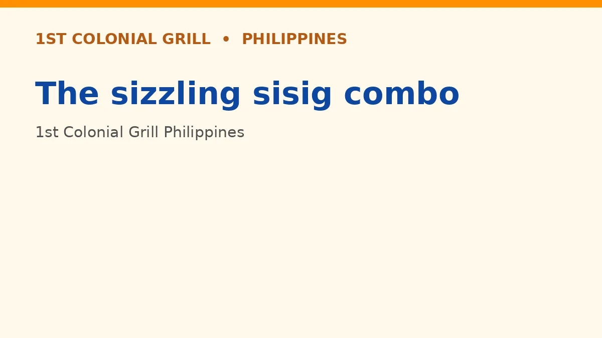 The sizzling sisig combo