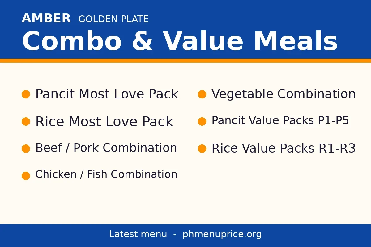 What combos and value packs does Amber offer?