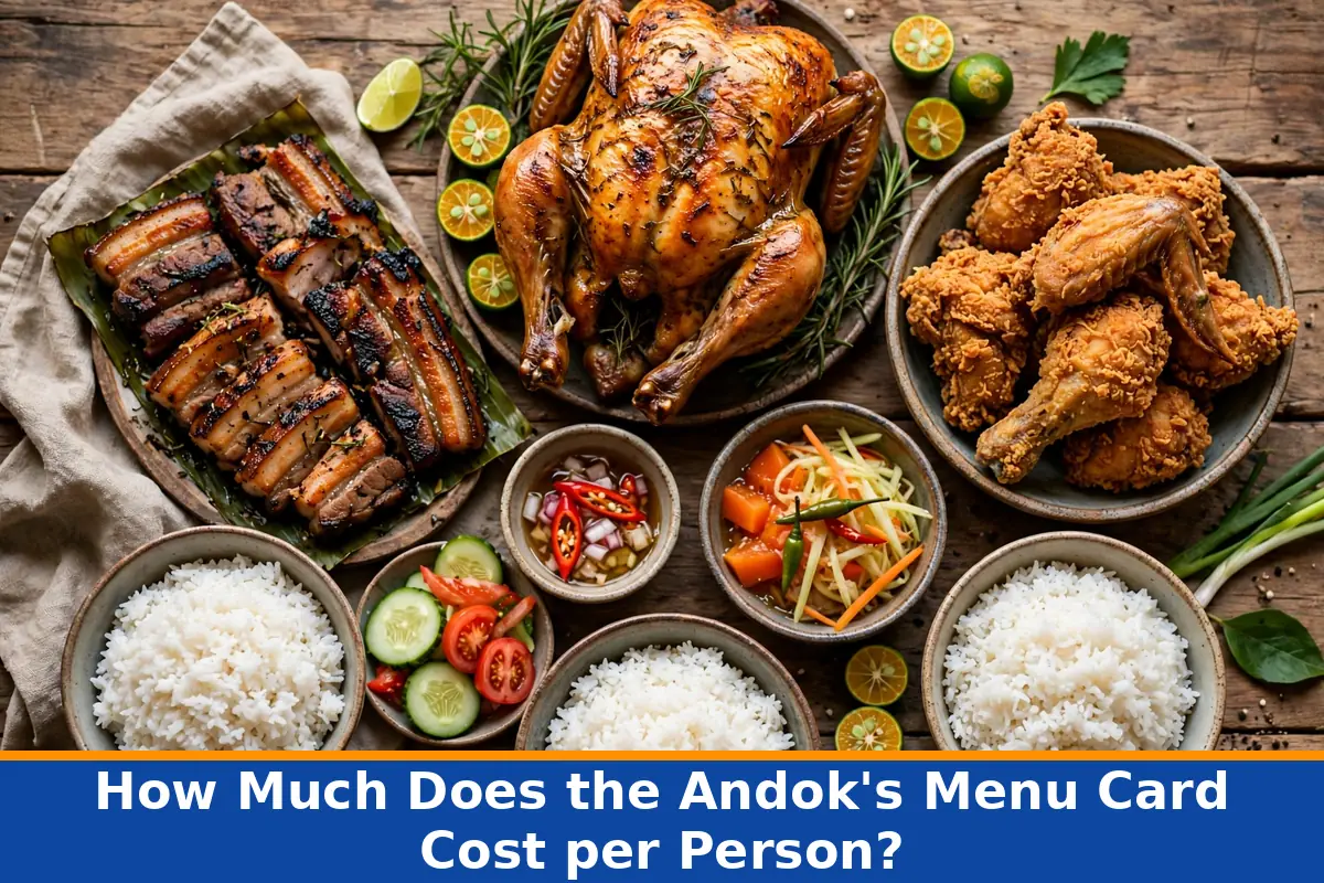 How Much Does the Andok's Menu Card Cost per Person?