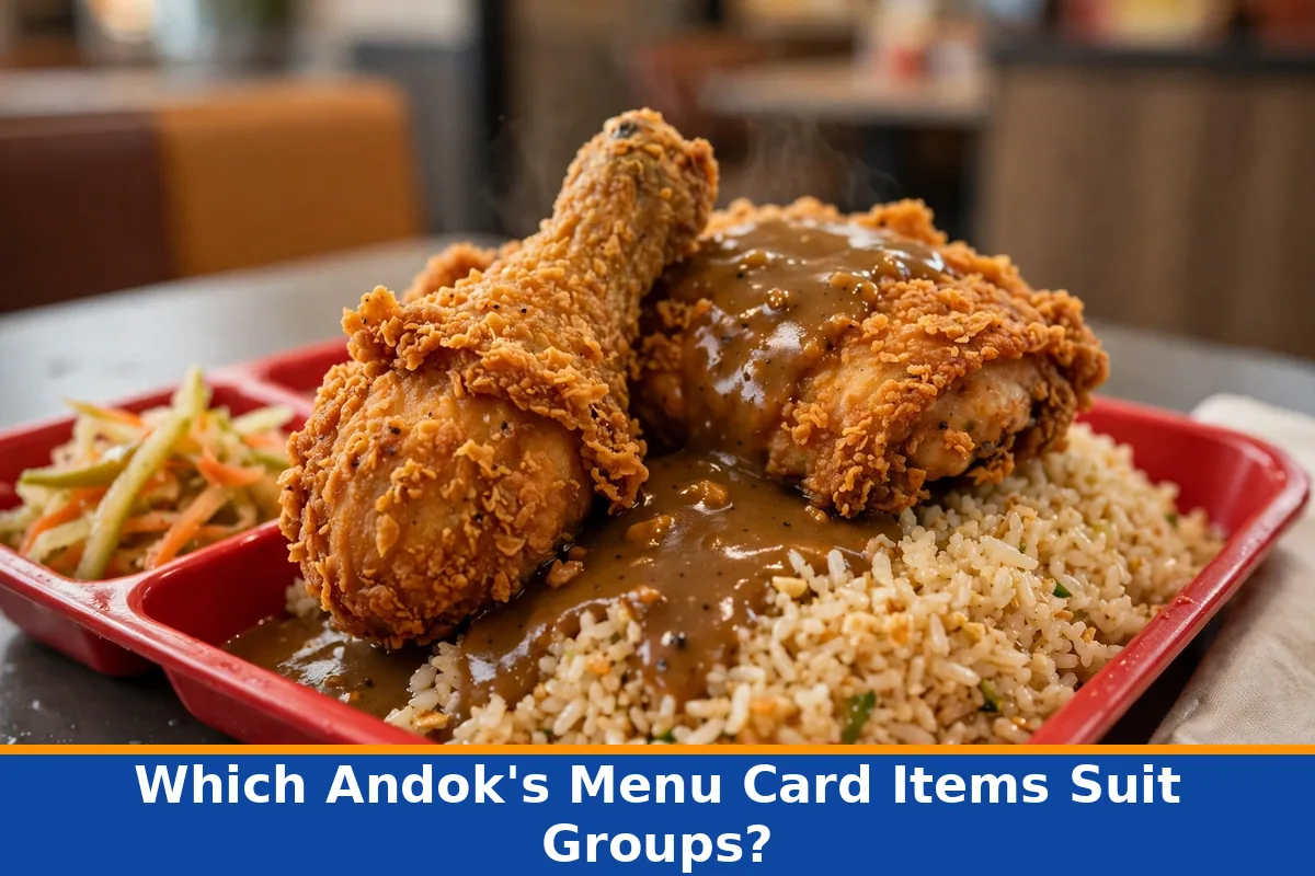 Which Andok's Menu Card Items Suit Groups?