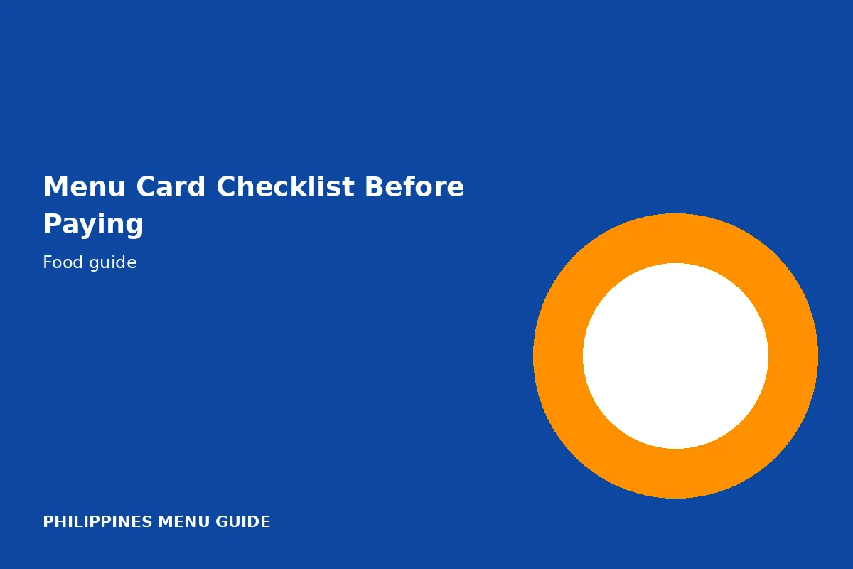 Menu Card Checklist Before Paying