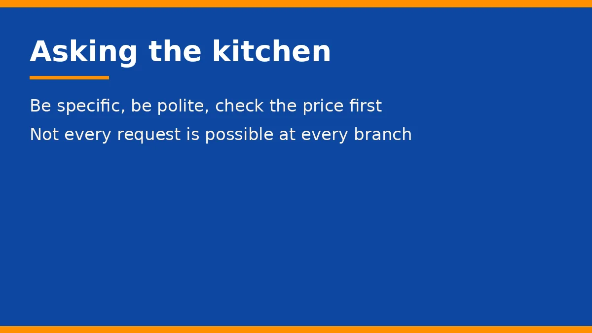 Asking the kitchen