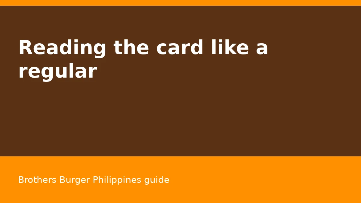 Reading the card like a regular