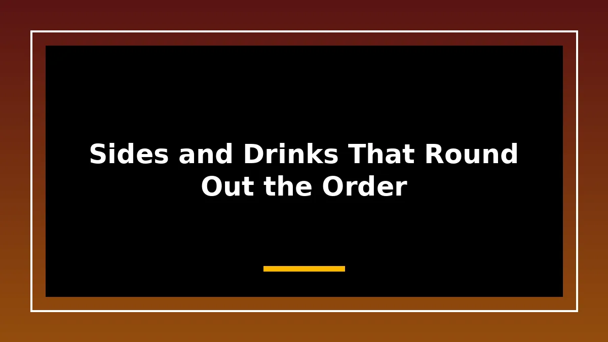Sides and Drinks That Round Out the Order