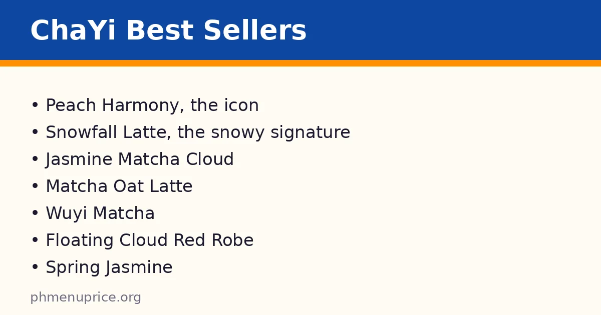 What are the best sellers at ChaYi?