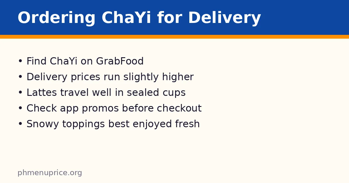 Can you get ChaYi delivered instead?