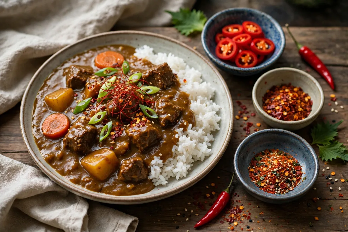How do you read the curry, rice and spice options?