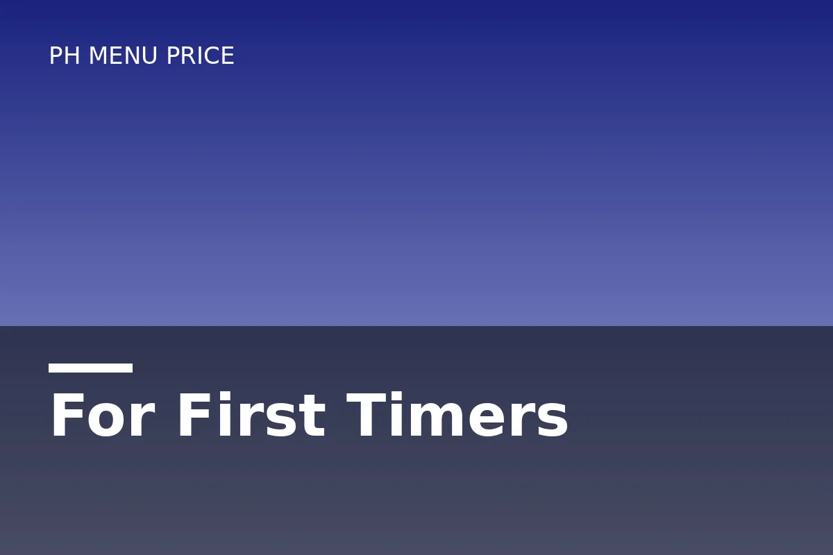 For first timers