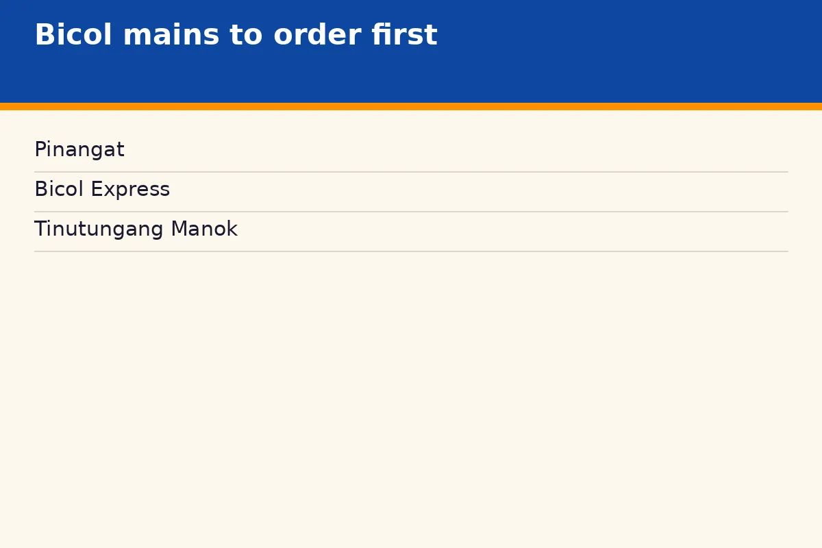 What Bicol mains should you order at 1st Colonial Grill?