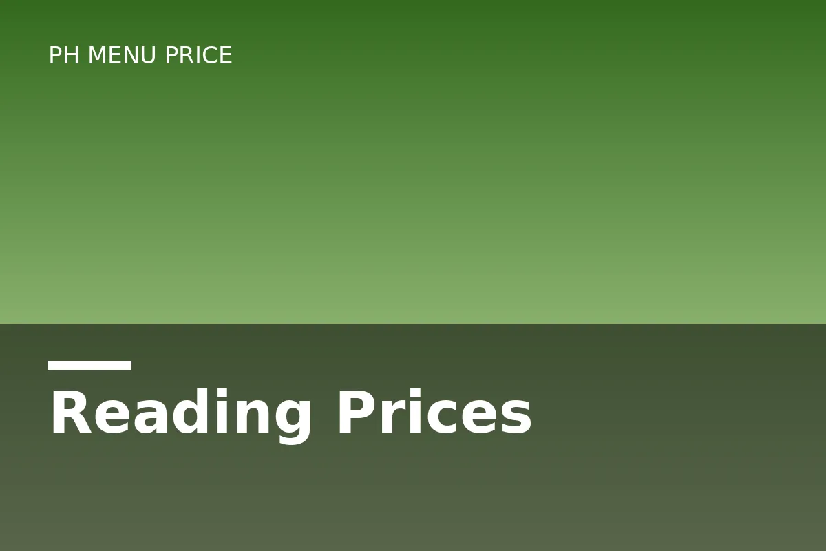 How do you read Conti's menu card prices?