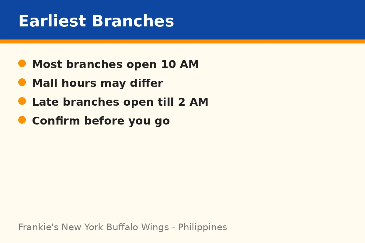 Which Frankie's branches open earliest?
