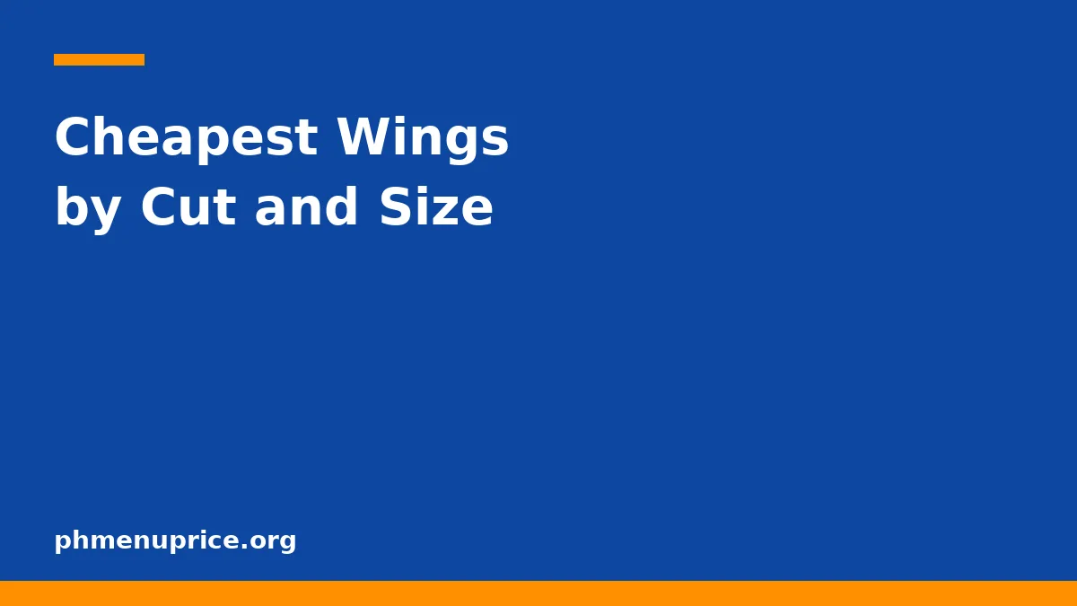 Cheapest Wings by Cut and Size