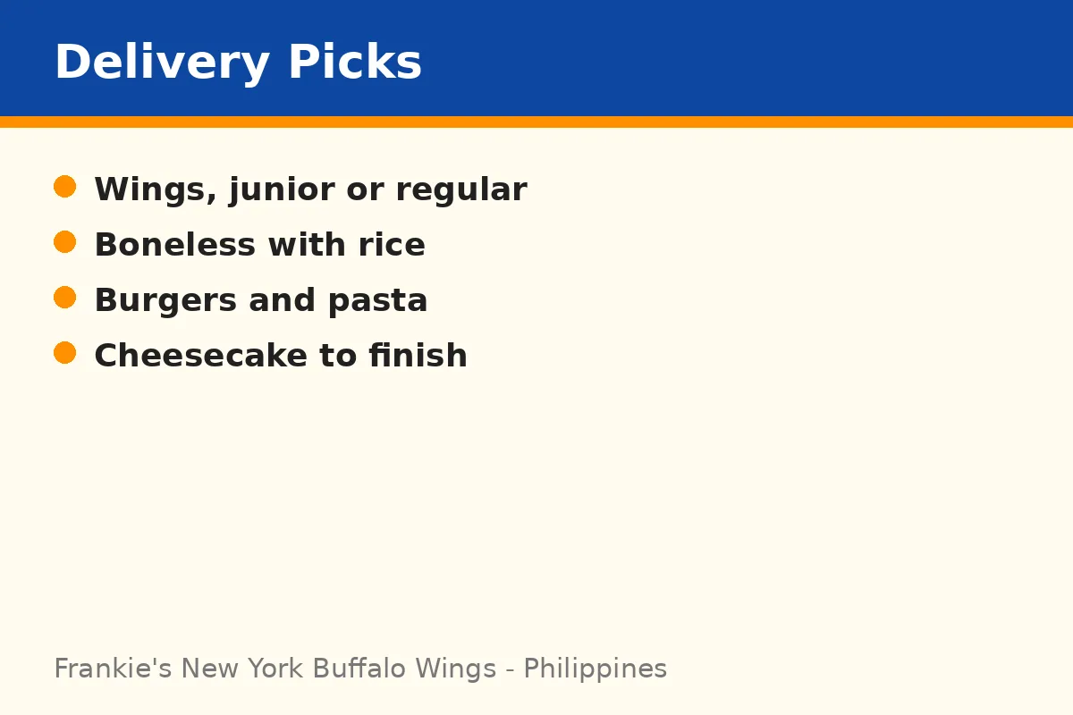 What can I order from the Frankie's delivery menu?