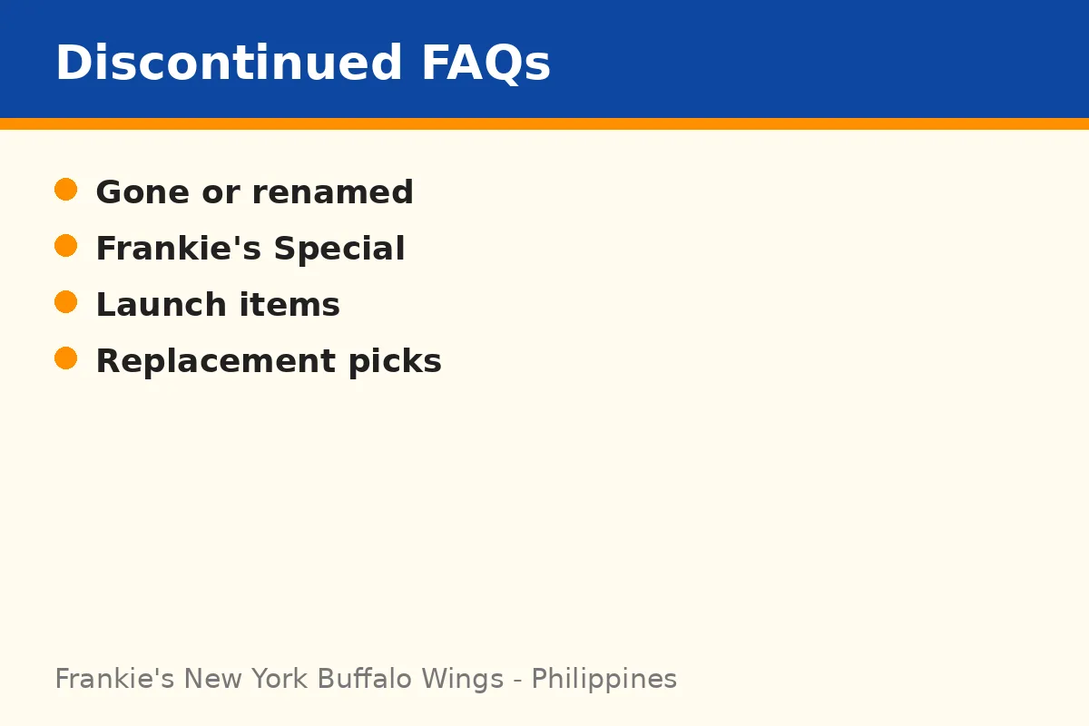 Frankie's New York Buffalo Wings discontinued items FAQs