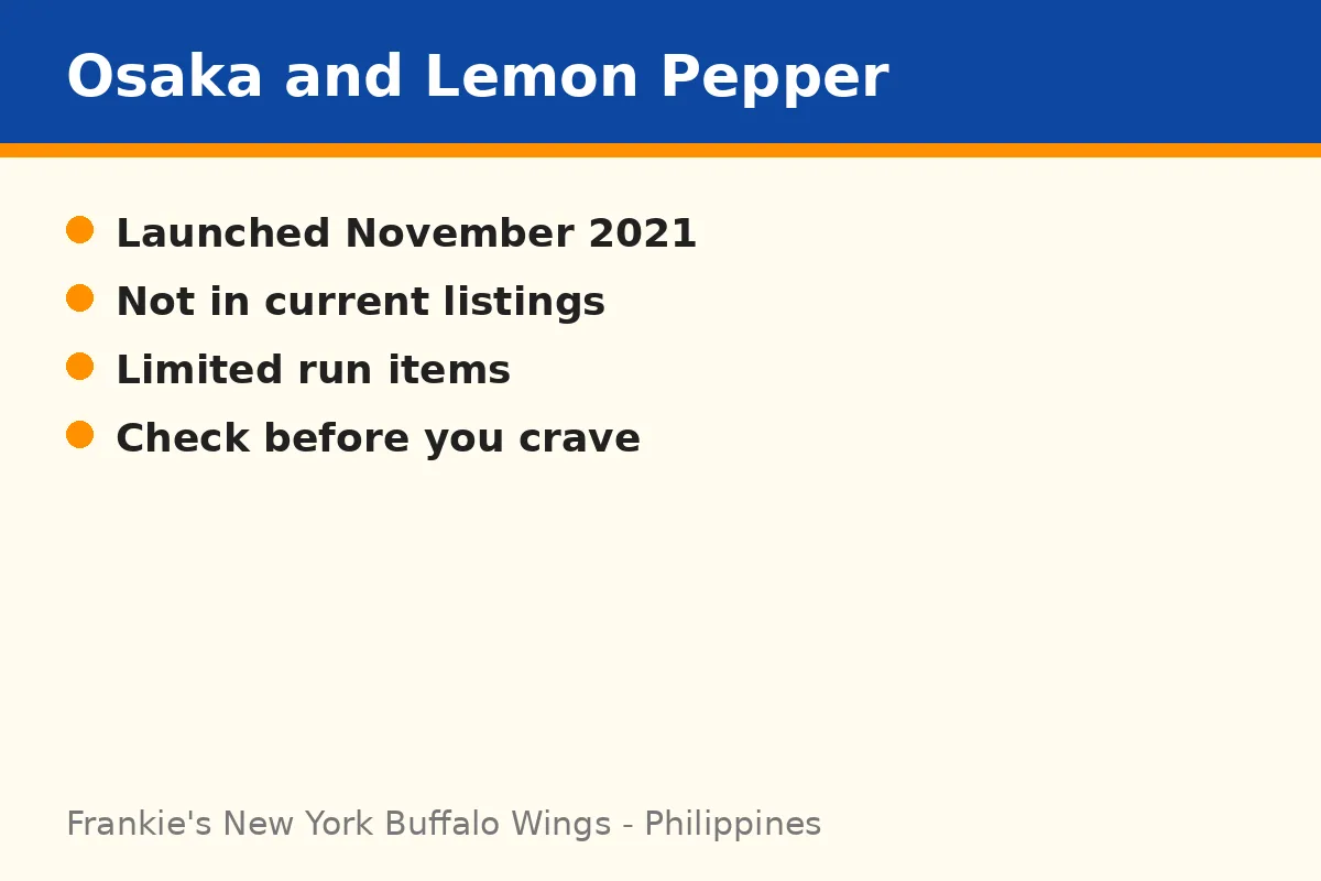 What happened to the Osaka Toriniku and Lemon Pepper wings?