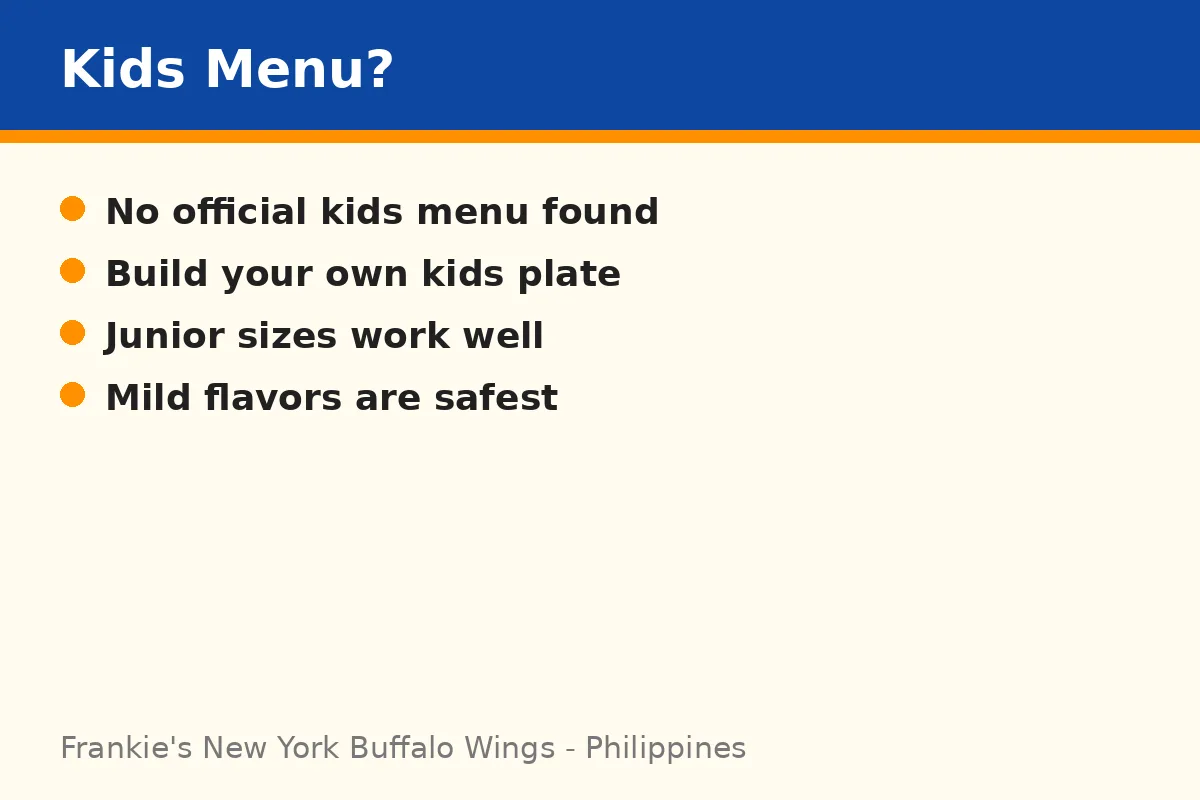 What is on the Frankie's New York Buffalo Wings kids menu?
