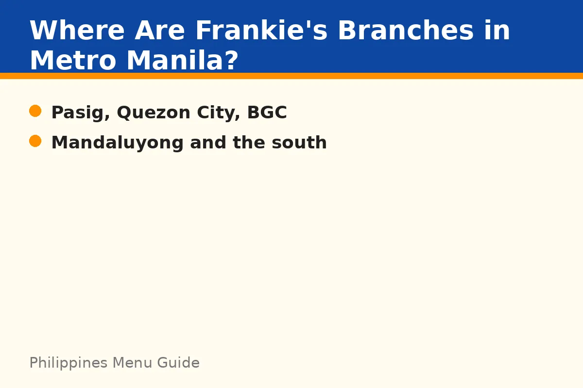 Where are Frankie's branches in Metro Manila?