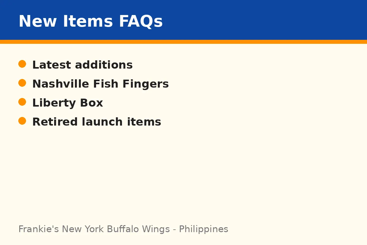 Frankie's New York Buffalo Wings new menu items FAQs