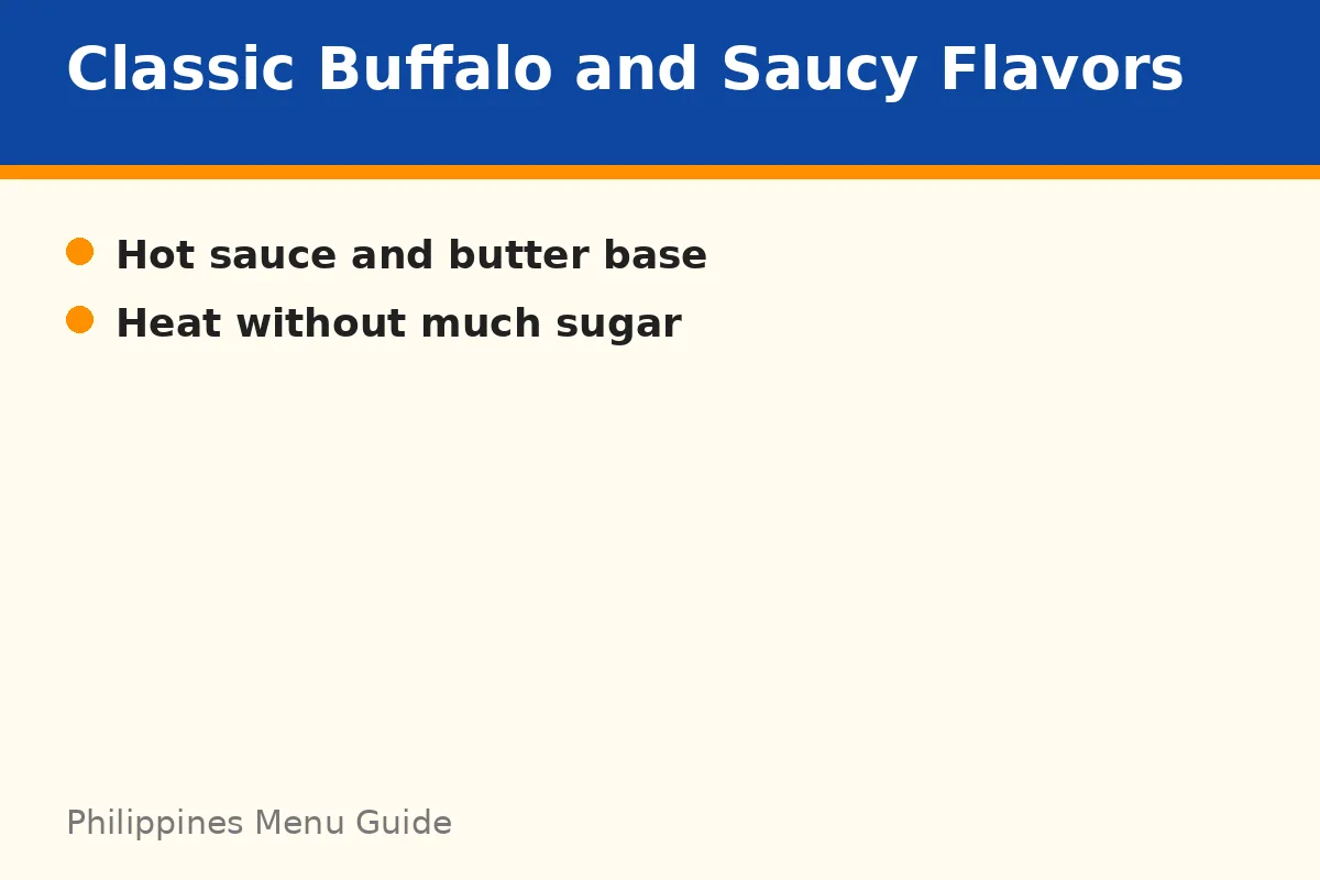 Classic Buffalo and saucy flavors