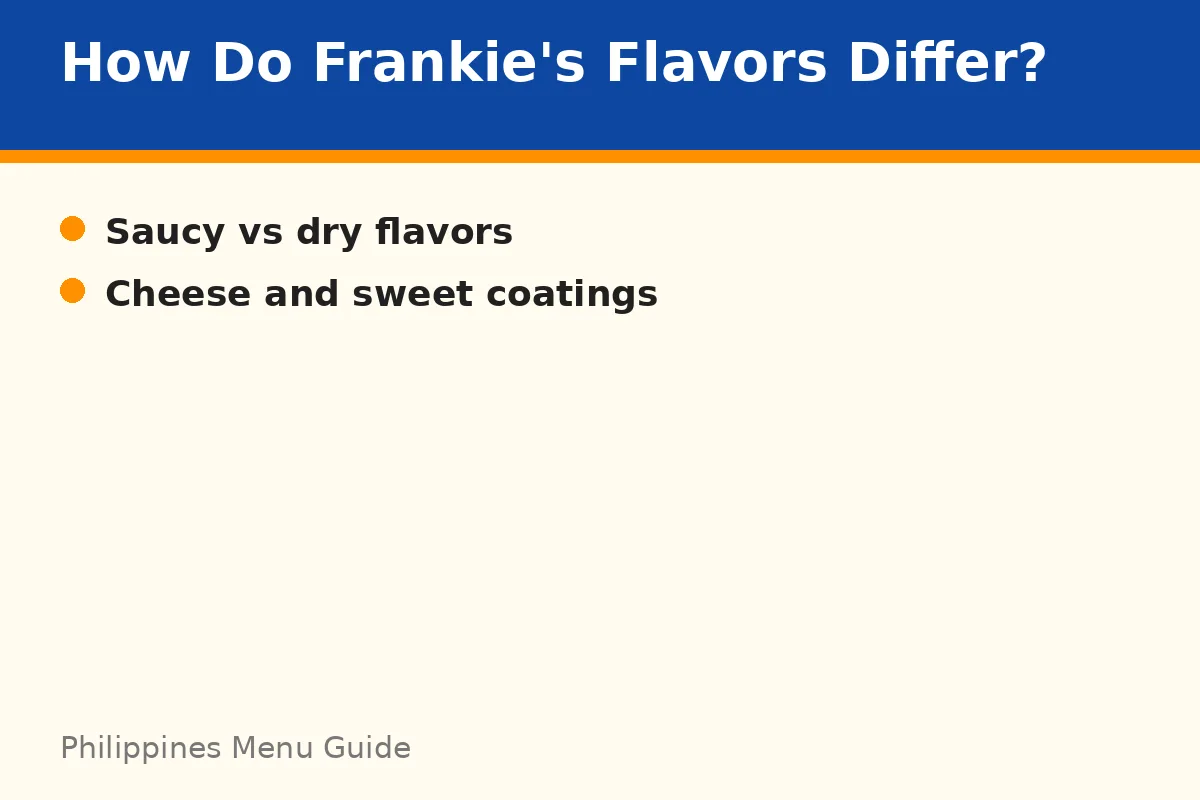 How do Frankie's flavors differ nutritionally?