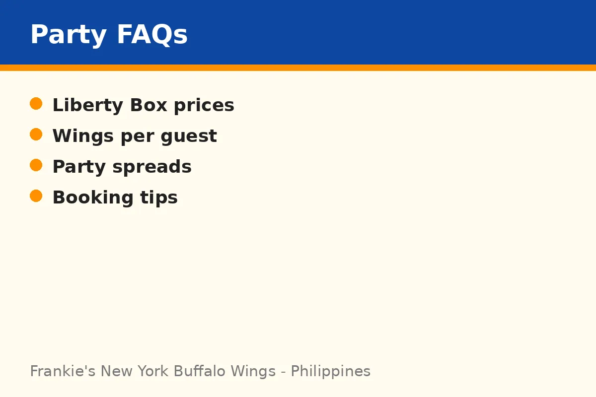 Frankie's New York Buffalo Wings Party Packages FAQs