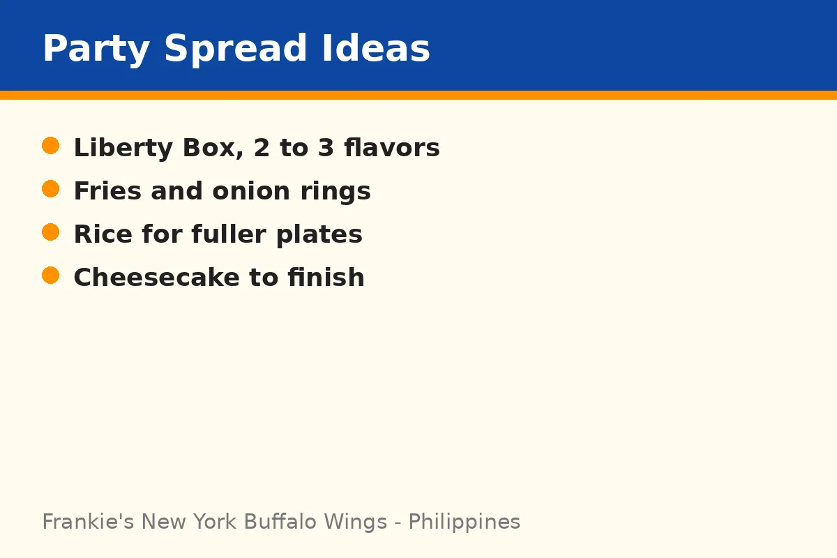 What should a Frankie's party spread include?