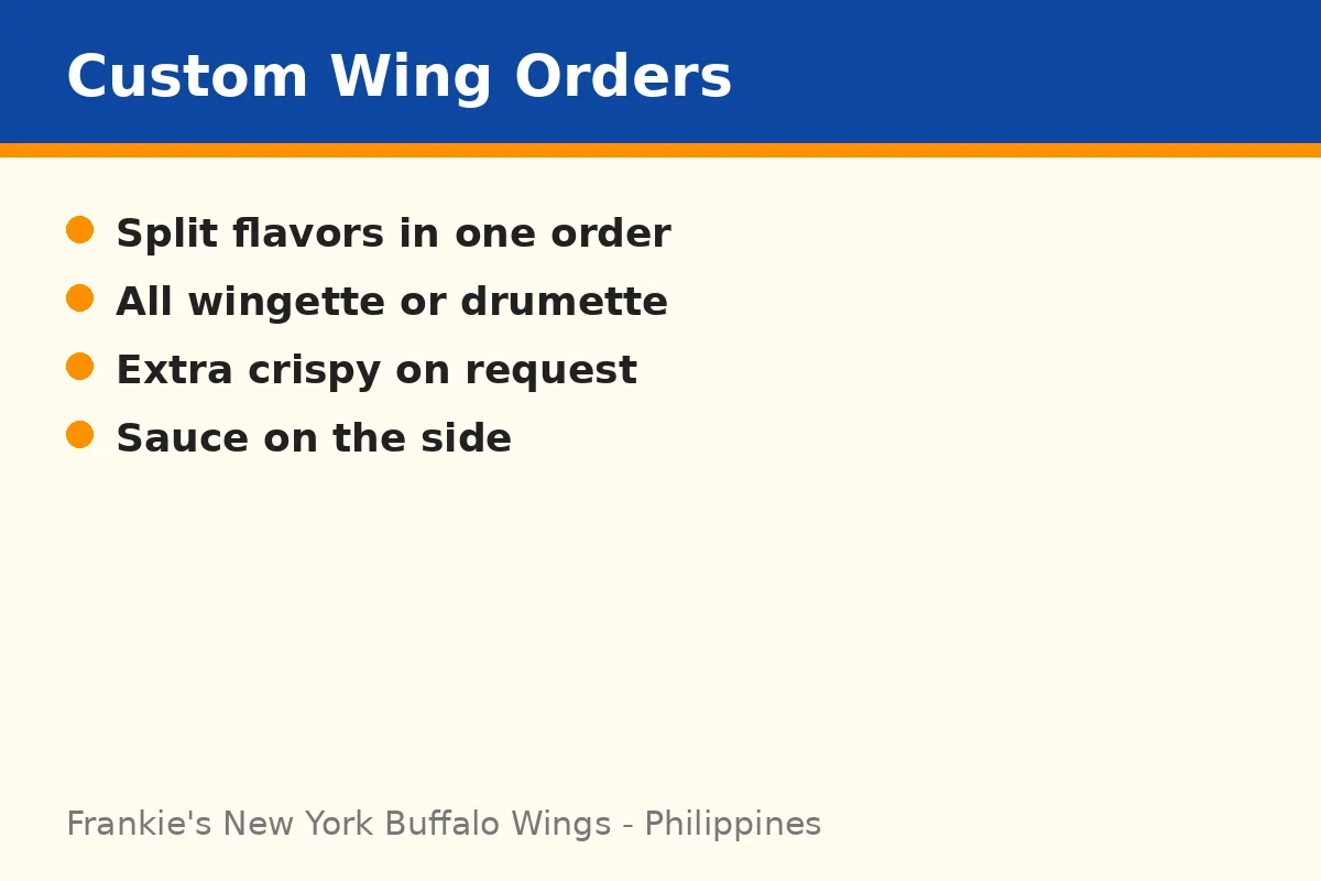 What custom wing orders can you ask for at Frankie's?