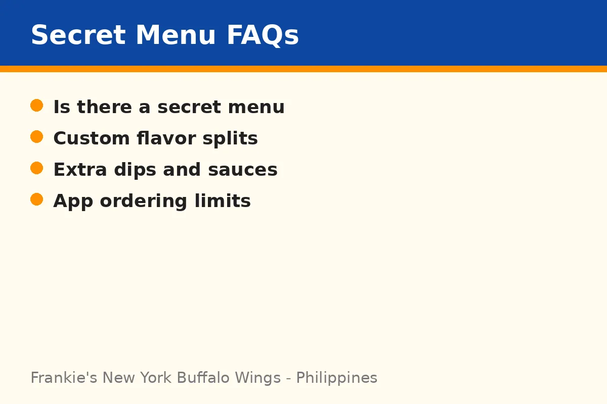 Frankie's New York Buffalo Wings secret menu FAQs