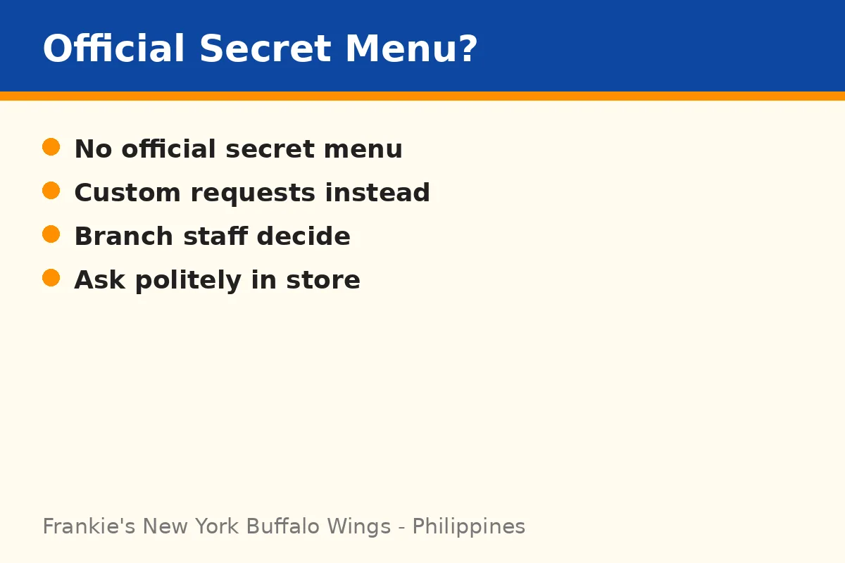 What is on the Frankie's New York Buffalo Wings secret menu?