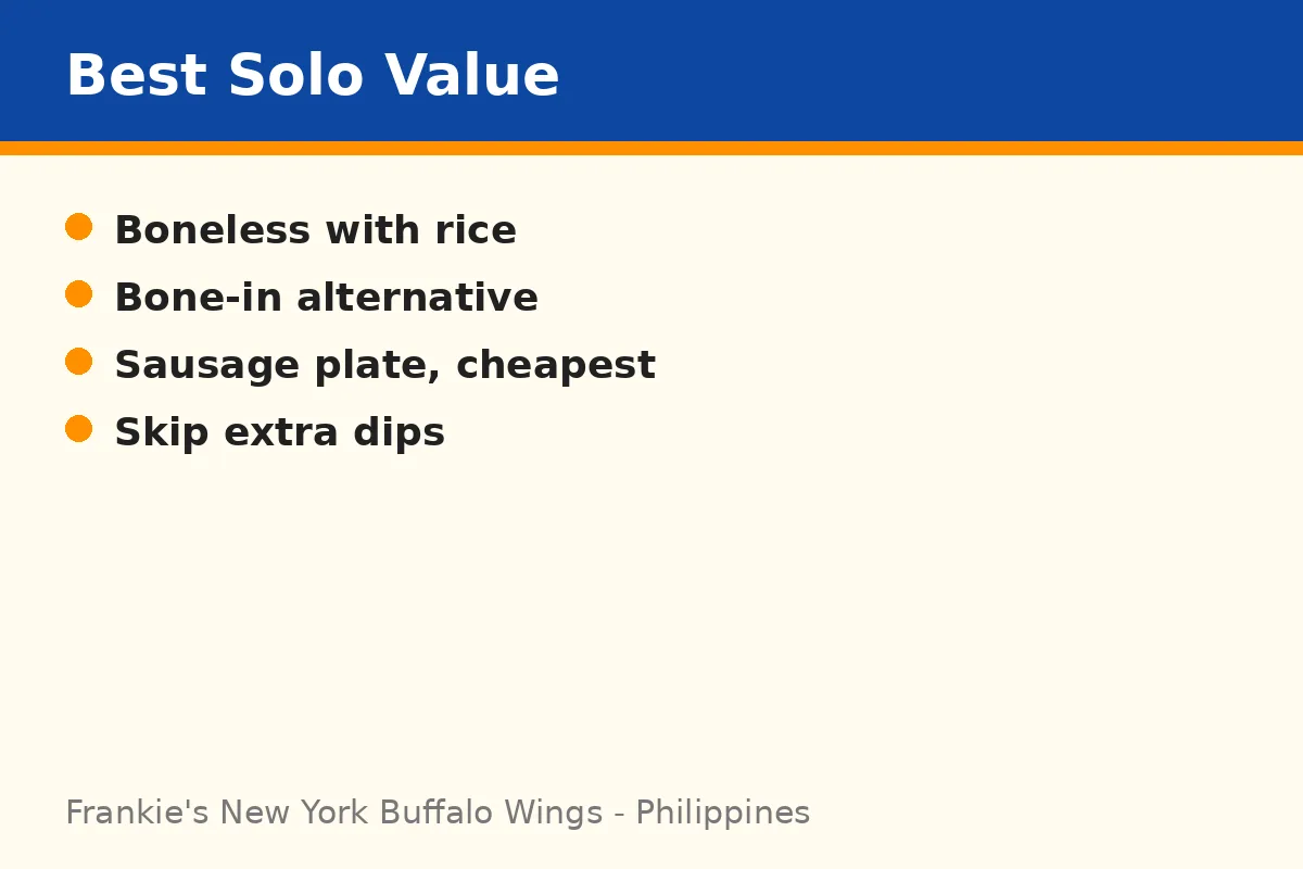 What is the best value solo meal at Frankie's?