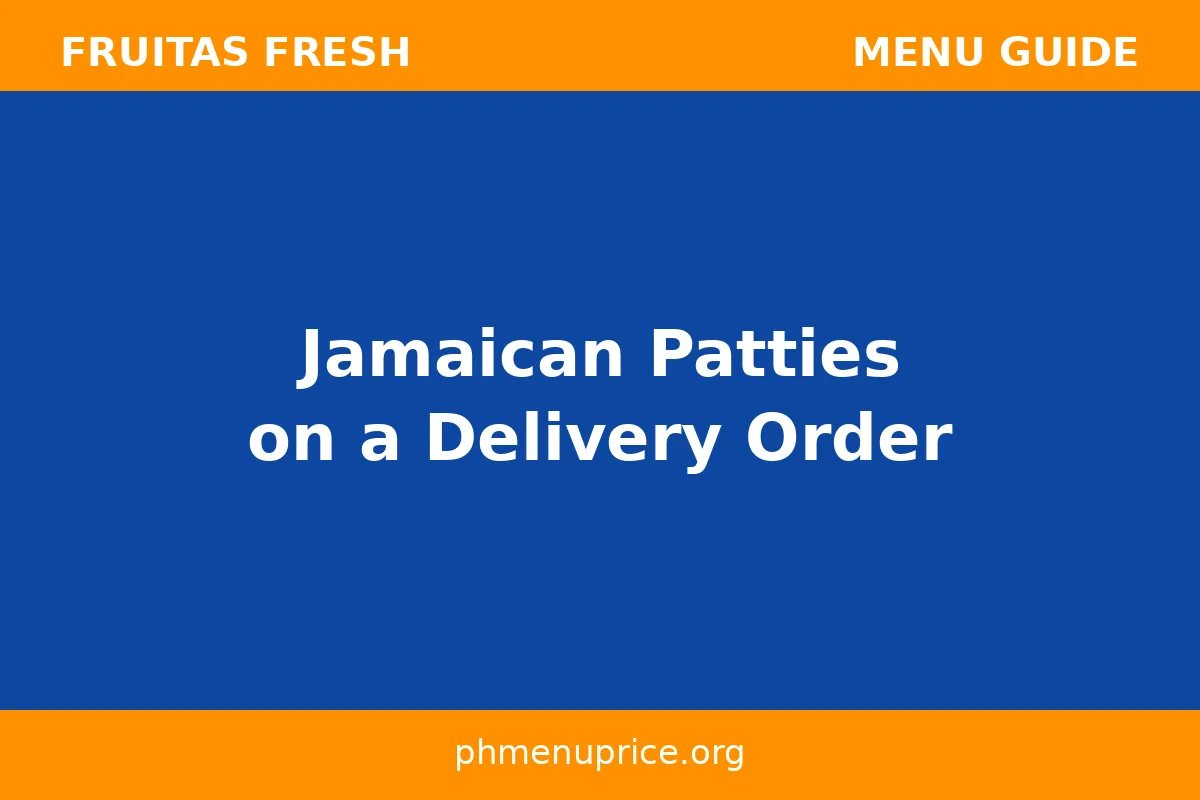 Jamaican patties on a delivery order