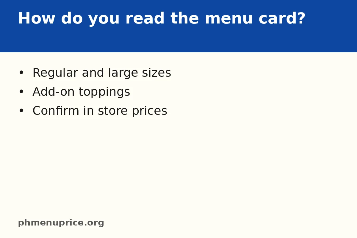 How do you read the Milksha menu card?