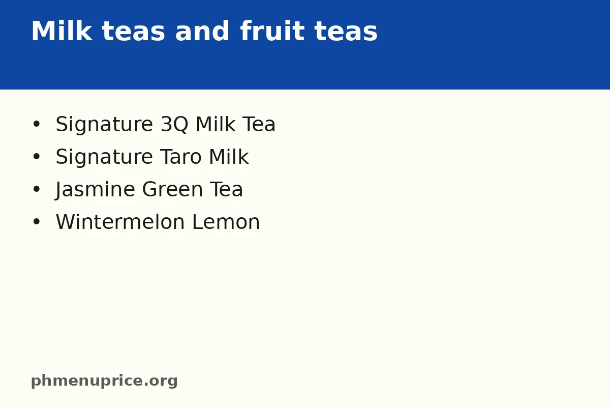 What are the Milksha milk teas and fruit teas?