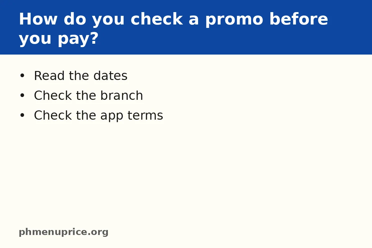 How do you check a Milksha promo before you pay?
