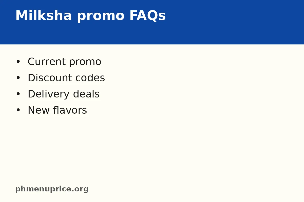 Milksha promo FAQs