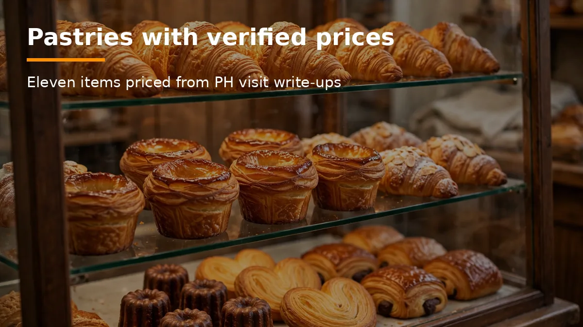 Pastries with verified prices