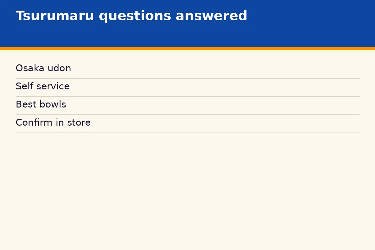 Frequently asked questions about the Tsurumaru Udon menu