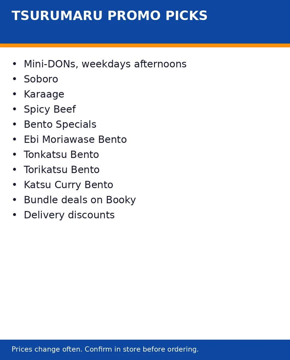 What Tsurumaru Udon promo deals run right now?